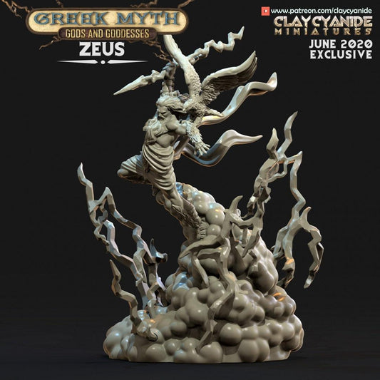Zeus | Clay Cyanide | Greek Myth | Tabletop Gaming | DnD Miniature | Dungeons and Dragons DnD 5e - Plague Miniatures shop for DnD Miniatures