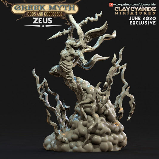Zeus Miniature | King of the Gods for Tabletop Adventures | 32mm Scale - Plague Miniatures